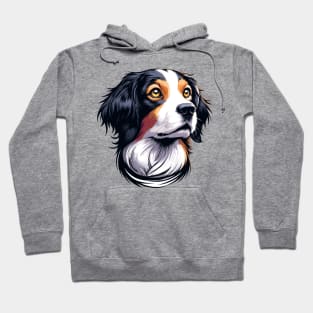 Stunning and Cool Brittany Monochrome and Gold Portrait for Father's Day Hoodie